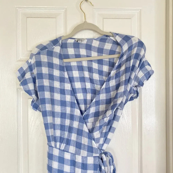 RAILS Brigitte Wrap Dress in Periwinkle Check Size Small - Picture 4 of 9